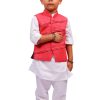 3- 4 year Baby Boy white kurta pajama with koti - kids kurta online