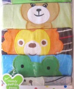 5 Comfy Pull on Cotton Pants Baby Clothing Gift Set for Infants of 12 Months