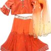 Buy kids Crop Top style Lehenga with dupatta, Children Ethnic Party Wear Dress online
