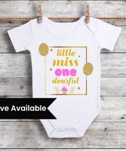 Little Miss Onederful White Cotton romper - Baby First Birthday Onesie