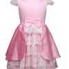 Pink Satin and Lace Flower Girl Bow Partywear Dress Baby