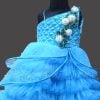 Blue Butterfly Baby Girl Dress, 1st Birthday Frock