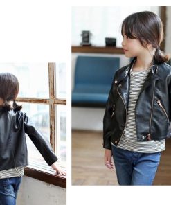 baby girl leather coat