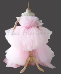 Baby girl bouquet Shape Dress, Newborn Girl Birthday Pink Dress