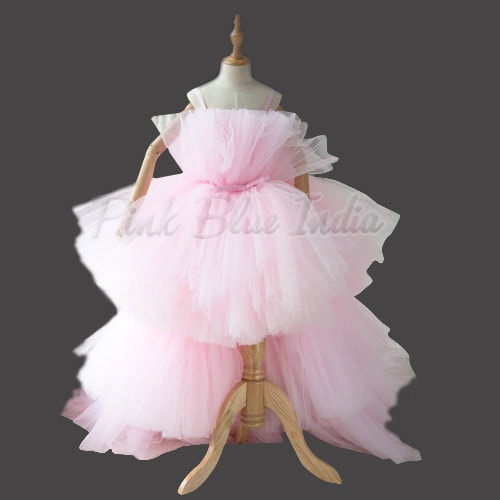 Baby girl bouquet Shape Dress, Newborn Girl Birthday Pink Dress