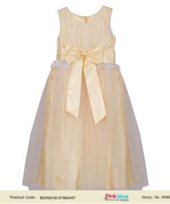Kids White and Yellow Toddler Baby Girl Couture Dress