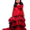 Maroon Tail Gown - Maroon Birthday Girl Long Gown Online