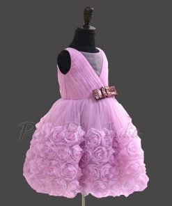 Rosette Baby Girl Party Wear Gown Dress