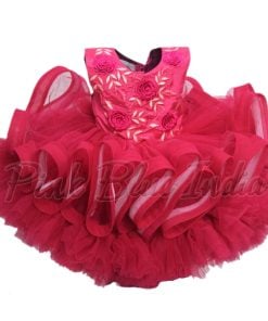Beautiful Party Wear Wine Red Gown/Dress/Frock Girl Child