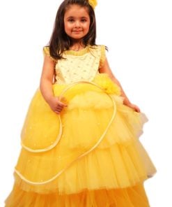Baby Girl Party Wear Yellow Gowns - Kids Yellow Dress Online