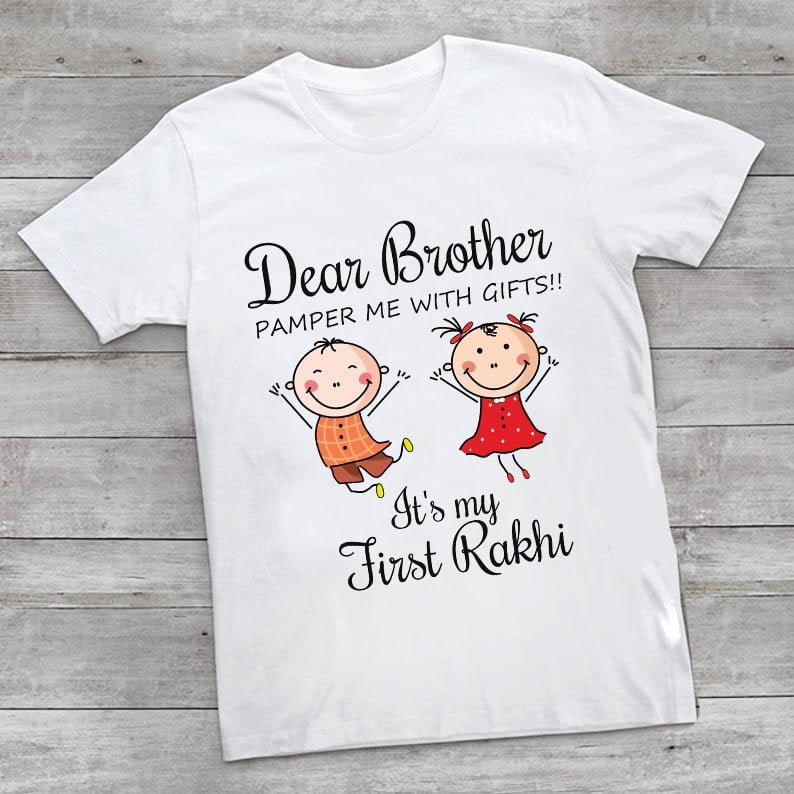 Lovely Rakhi Gift Idea, Brother and Sister T shirts for Kids