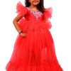 Baby Girl Red Dress, Red Birthday Party, Wedding Frock