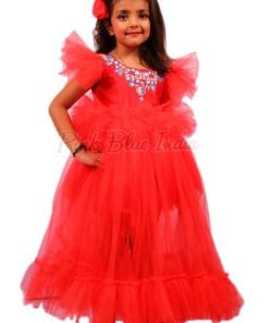 Baby Girl Red Dress, Red Birthday Party, Wedding Frock