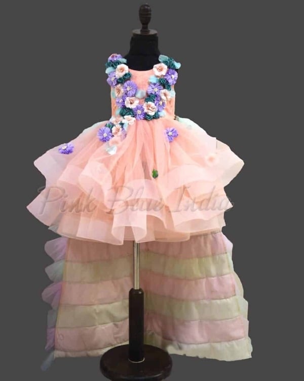 Newborn Baby Girls 1st Birthday Princess Gown