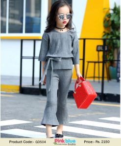 Girls Casual Stretch Knit Two Piece Suit