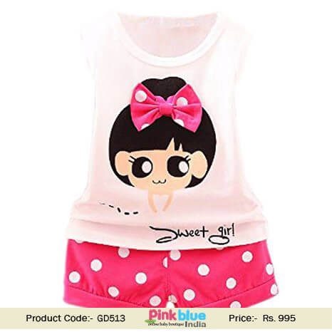 Little Baby Girls Short Sleeves Hello Kitty Top and Shorts | Kids Clothing Set