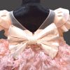 Baby Girls Peach Party Feather Dress – Luxury Birthday Dress