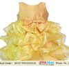 Indian Baby Girl Golden Layered Party Wear and Special Occasion Dress
