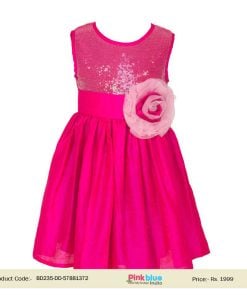 Buy Sequin Wedding Fashion Hot Pink Dress Little Girls