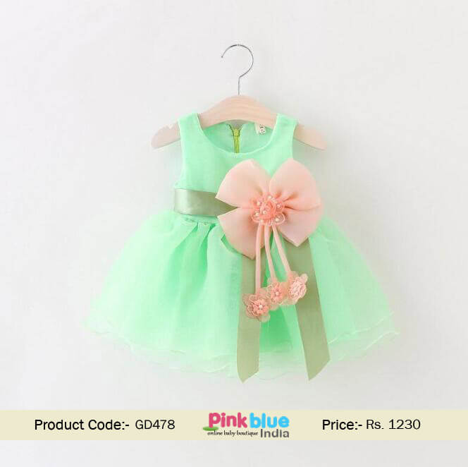 New 2017 Baby Girls Spring Summer Special Occasion Green Dress India