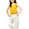Indian Baby Girl Summer Jumpsuit Yellow Tops and White Pajama Set