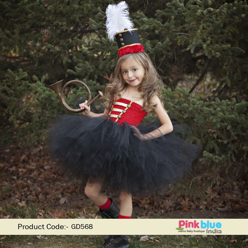 Baby Girl Birthday Party Tutu Dress, Hat - Nutcracker Toy soldier costume girl Princess Outfit