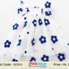 Buy Online White Birthday Dress with Beautiful Blue Flowers