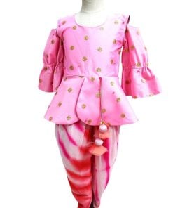 girl child indo western peplum tops Pink Color Ethnic Kids Wear Dress