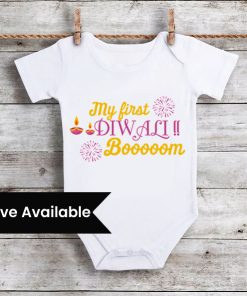 “My first Diwali Booooom” Personalized Baby Romper Online India
