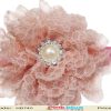 Beautiful Baby Peach Headband with Salmon Net Flower for Toddlers in India