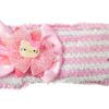Attractive Baby Pink and White Hello Kitty Crochet Hair Band for Baby Girl