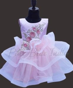 Baby Pink Gown, Pink Birthday Dress, Kids Wedding Party Gown India
