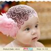 Attractive Baby Pink Broad Headband for Indian Infants with Designer Net and Flower