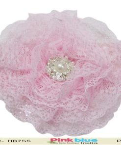 Baby Pink Designer Net Flower Headband