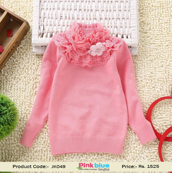 pink baby winter sweater