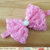 Baby Pink Kids Flower Bow Hair Accessory with Pearl Embellishment