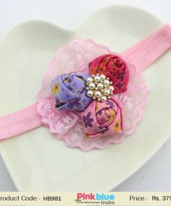 Shop Online Baby Pink Net Flower Hair Accessory for Children