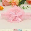 Baby Pink Net Hair Band for Infant Girls with Beautiful Floral Motif