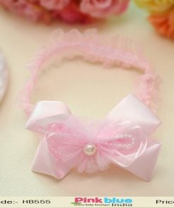 Baby Pink Hair Band for Infants with Ribbon Bow
