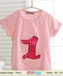 Unisex Baby Red Polka Dot First Birthday T Shirts Children’s Tees