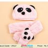 Beautiful Baby Pink Warm Winter Kids Panda Cap with Muffler