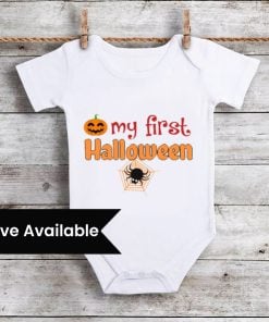 Baby My First Halloween Onesie - Custom Newborn Pumpkin Romper