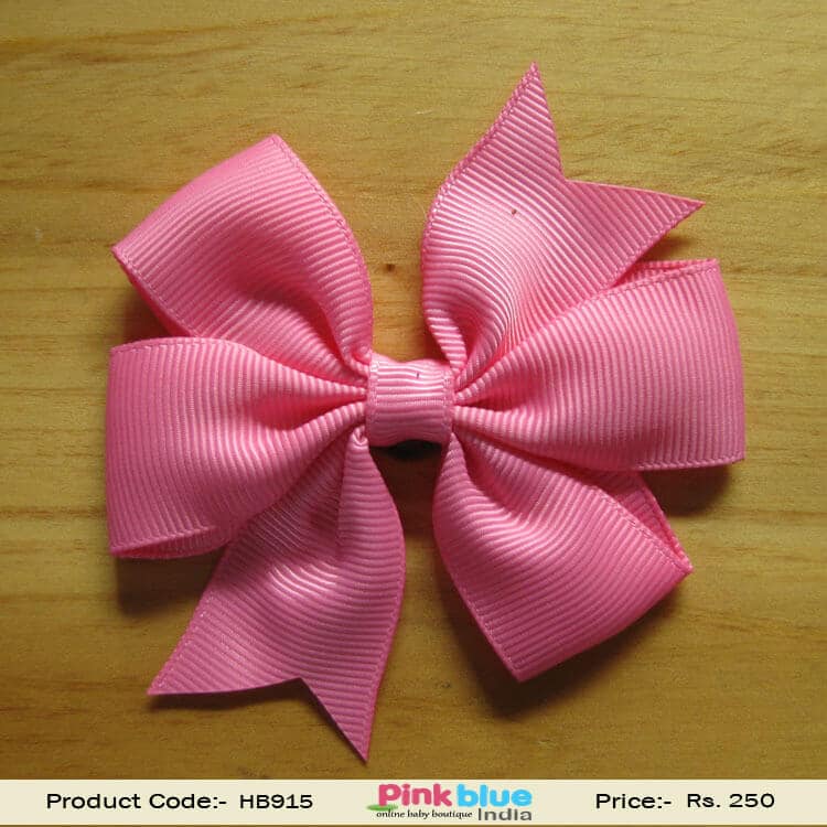 Rose Pink Party Knot Bow Hair Band