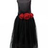 Toddler Baby Girl Custom Made Designer Satin Tulle Gown Dress Black