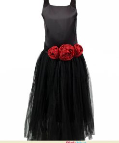 Toddler Baby Girl Custom Made Designer Satin Tulle Gown Dress Black