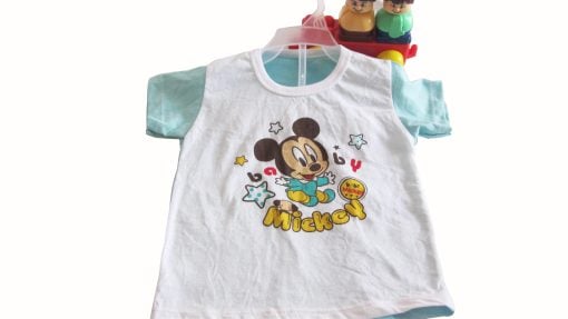 Buy Online Baby T shirt in White and Sky Blue for Indian Kids