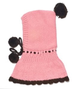 knitted baby cap pink