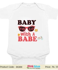Infant Baby Boy Girl Costume Printed Romper “Baby Yo Lo With a Babe”