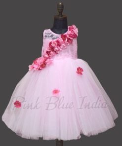 Baby Girl Pink Party Dress, Back with Big Bow Party Dress