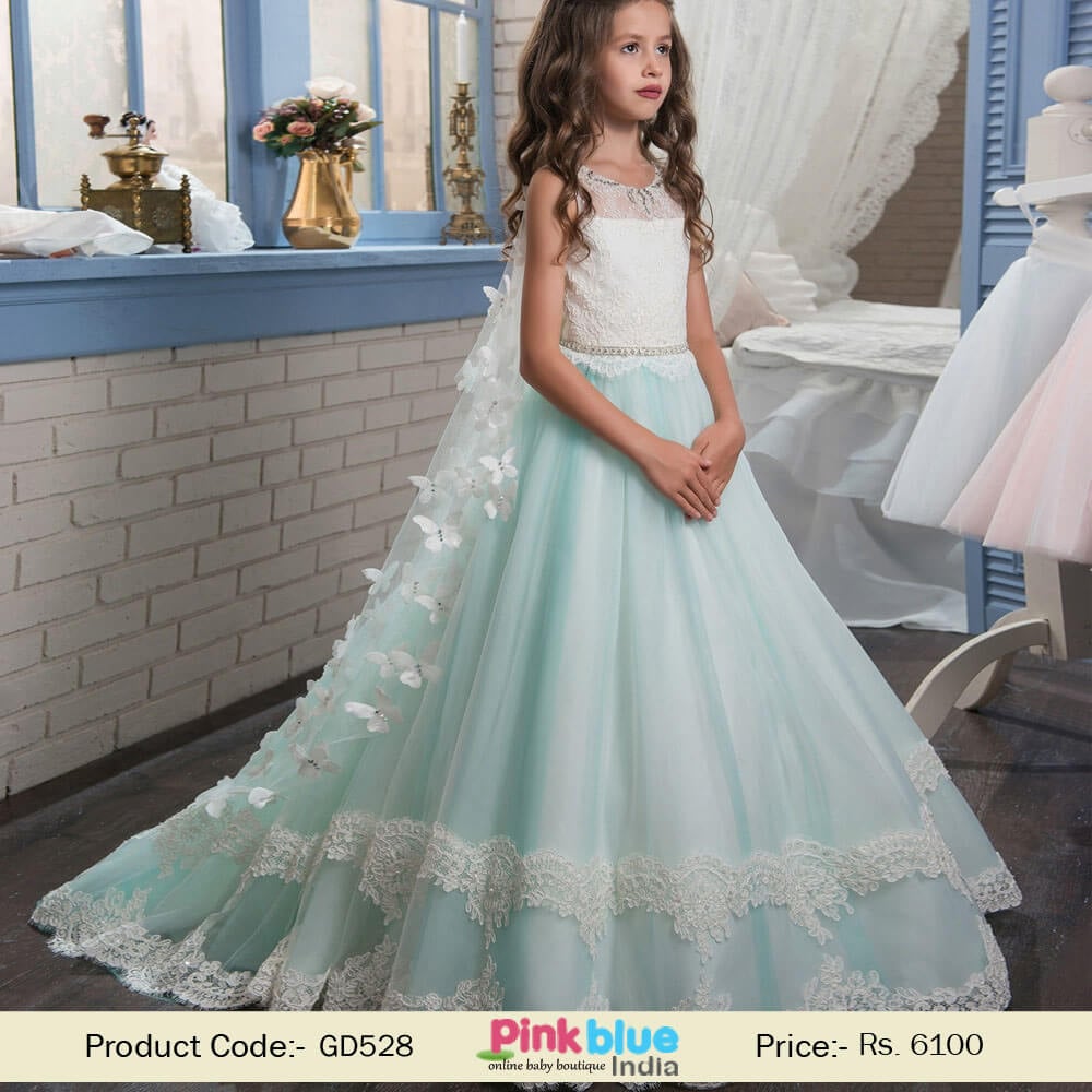 Designer Kids Ball Gown Wedding Dress for Girls | Flower Girl Party Gowns